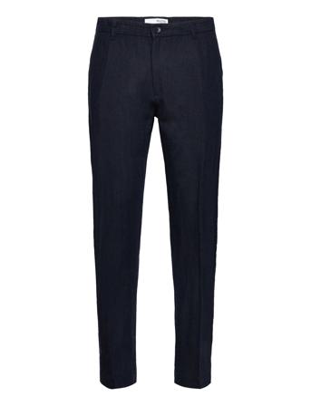 Slh196-Straight Mads Linen Pant Noos Blue Selected Homme