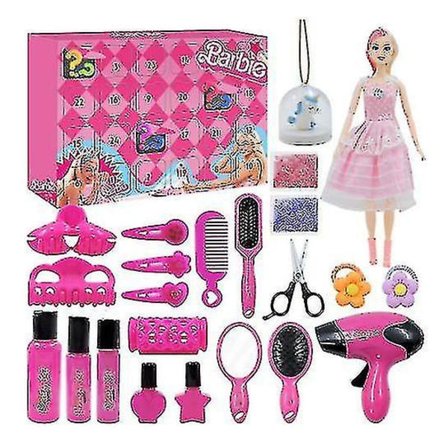 Barbie Julekalender 2023 med Makeup Sæt til Piger, med 24 Overraskelser til Børnefestgaver, Klassepræmier, Julegave