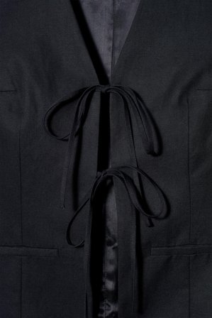 COS Women's Chaleco Con Lazada Frontal En Mezcla De Lino in Azul