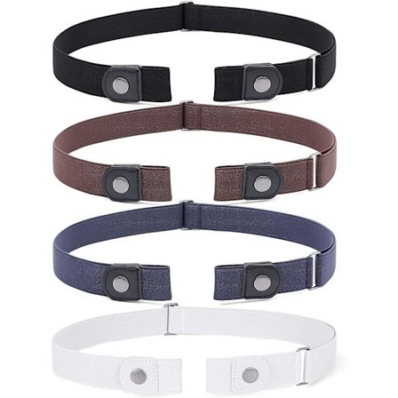 3-pakning / 4-pakning usynlig stretchbelte uten spenne, elastisk belte uten spenne for kvinner og menn B