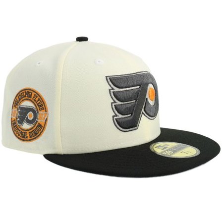 New Era - NHL Vit fitted Keps - "Hatstore Exclusive x Philadelphia Flyers 59FIFTY Chrome/Black Fitted " @ Hatstore