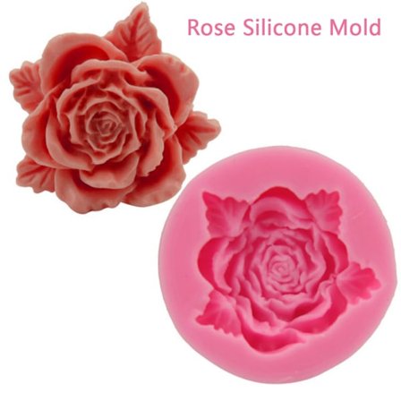 Bloom Rose Silikonform för tårta 3D Blom Fondant Form Cupcake Godis C