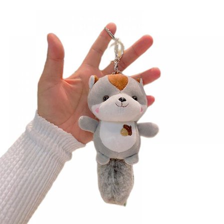 Plys Nøglering Egern Plysdyr Stoppet Dyr Plys Nøglering Sødt Egern Plys Lille Stoppet Egern Legetøj Chipmunk Stoppet Dyr Nøglering Til Fødselsdagsfest