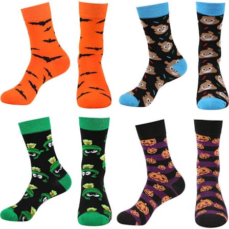 Sokker - 4 Par - Halloween-sokker - Gresskar - Flaggermus - Skumle sokker - Strømper - Søte sokker