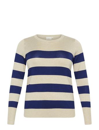 Kclizzy Striped Knit Pullover Navy Kaffe Curve