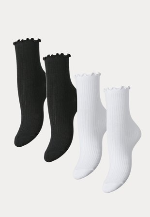 Pieces - Pcafia 4 Pack Socks Noos - Pack:4-pack Blc-blc-briw-briw - Kläder - - Bubbleroom