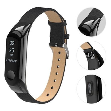 Xiaomi Mi Smart Band 4 klockarmband i äkta läder - Svart