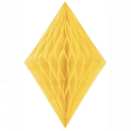 Pappersdekoration diamant gul 35 cm - Partyninja.se