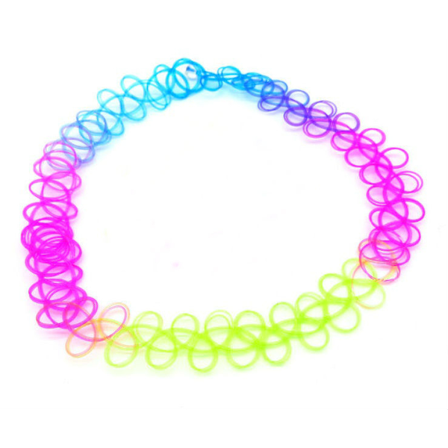 Choker Tattoo 90-tal 90Â ́s Rave Regnbåge Spets