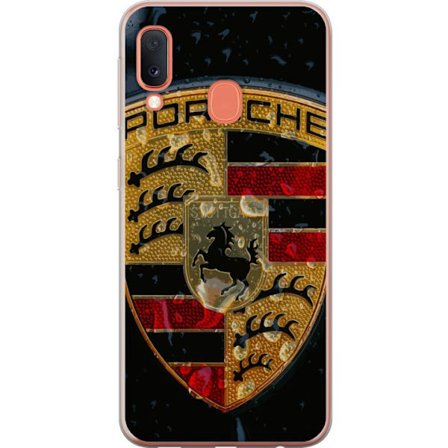 Kompatibel Mobilcover til Samsung Galaxy A20e Porsche logo plakat luksusbil mærke våben sportsvogn emblem Stuttgart klassisk retro design bil kunst