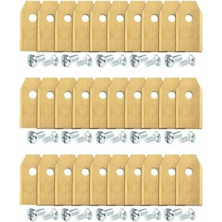 Set med 45 titanblad för Gardena, Yardforce robotgräsklippare (3 g - 0.75 mm) + 45 skruvar