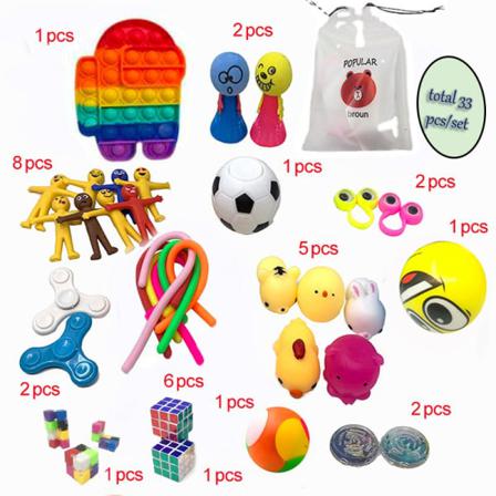 33 St. Pop It Fidget Toys Set För Barn Och Vuxna