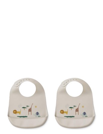 Liewood Tilda Silicone Bib 2-Pack - White - ONE SIZE