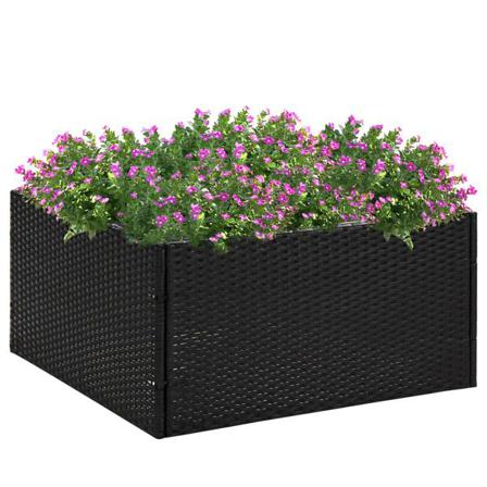 Vidaxl Odlingslåda Svart 80x80x40 Cm Konstrotting Svart