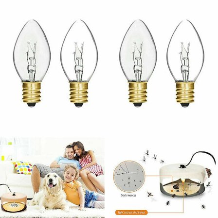 4 st Ersättningslampor E12 7w Glödlampor för Sticky Dome Sticky Loppfälla