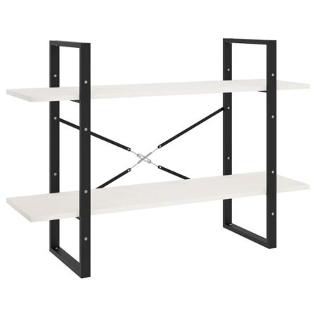 Vidaxl Bokhylla 2 Hyllplan Vit 100x30x70 Cm Massiv Furu Vit