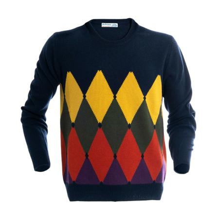 Ballantyne Classic Diamond Pullover Blå, Herre