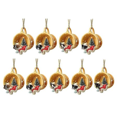 Julesød hvalp der sover i kop hængende ornamenter Labrador Retriever vedhæng Schäferhund vedhæng