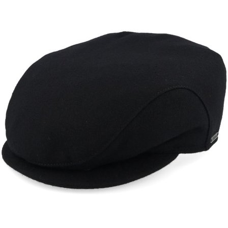Wigéns - Svart earflap Keps - Ivy Vintage Earflap Black Snap Flat Cap @ Hatstore