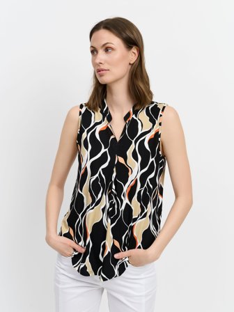 BRANDTEX - Top - Sort Mix - Mønstret