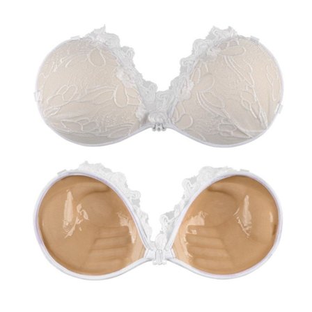 Polstret BH selvklebende BH HVIT D D