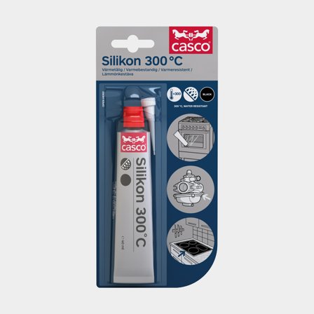 Casco Silikon 300°C svart flytande packning 40 ml.
