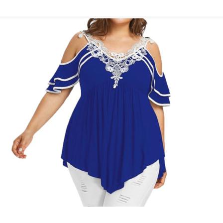 Lösa Blusar Dam Toppar Street Off Shoulder Lace Tee Shirt Tun