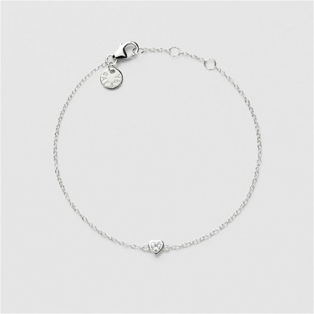 Bezel Heart Armband - STERLINGSILBER
