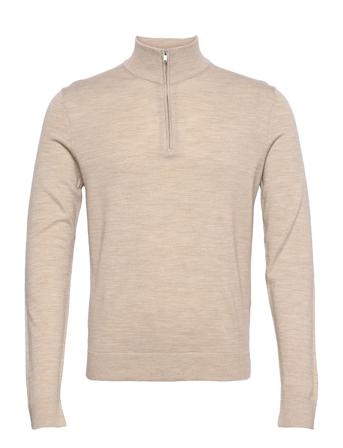 Slhtown Merino Coolmax Knit Half Zip B Beige Selected Homme
