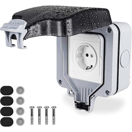Vattentäta utomhusuttag, vädertåliga strömuttag med brytare IP66, vägguttag med lock, 13A stickkontakt