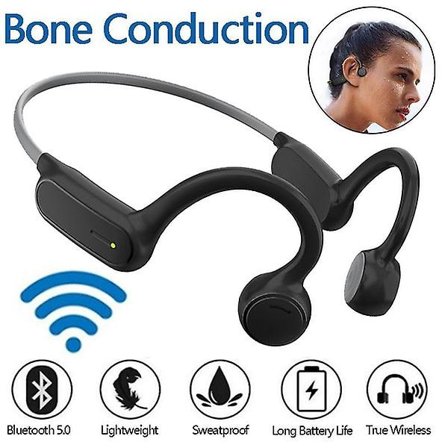 Benledningshörlurar, Bluetooth-headset, Bluetooth 5.0, smärtfri benledningshörlurar, sporthörlurar, fitnessheadset, brusreducering