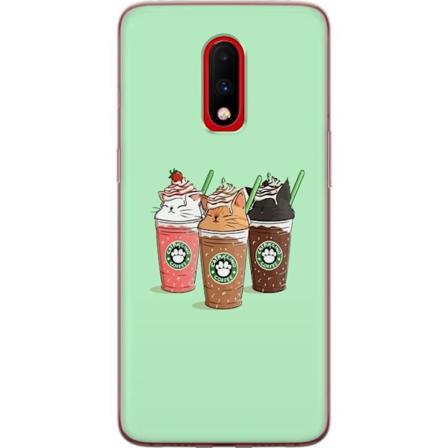 OnePlus 7 Gjennomsiktig deksel Catpuccino