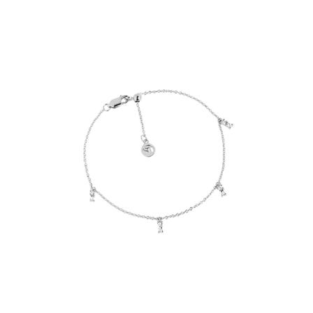 Sif Jakobs, Ankle chain Princess with white zircons Grijs, Dames, Maat:ONE Size