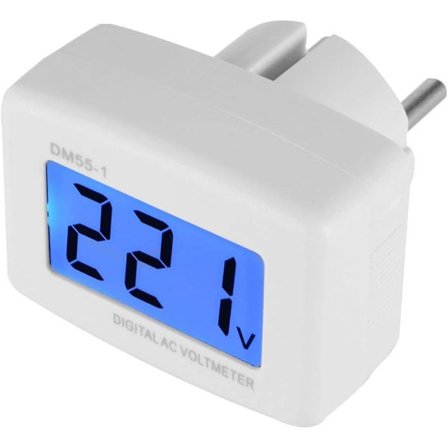 Digital LCD Voltmeter med Blå Bakgrunnsbelysning 220V, EU-kontakt Spenning Te DXGHC