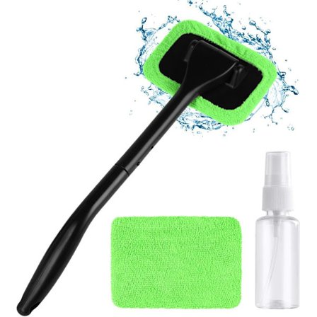 3 kpl auton tuulilasin puhdistussarja, 180° kääntyvä jatkettava mikrokuituharja (vihreä)_tfrf