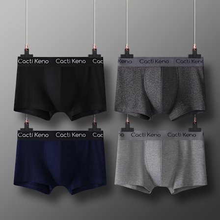 Herr bomulls andningsbara midjehöga boxershorts, nya plus size herr fyra-hörns shorts, presentförpackning.