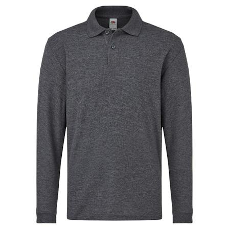 Fruit Of The Loom Barnkläder Långärmad 65/35 Pique Polo / Barn Polotröjor 3-4 Heather Grey Heather Grey 3-4