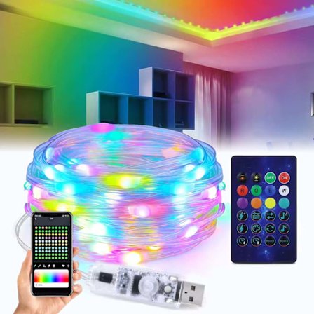 Älykäs RGBIC LED -valonauha APP-kaukosäätimellä 10m monivärinen