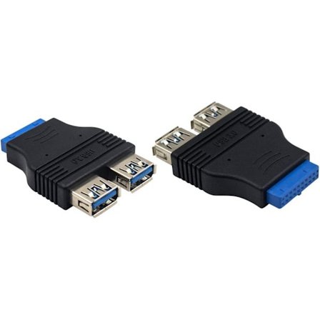NÖRDIC USB 3.0 20 pin header till 2xUSB-A 3.0 adapter