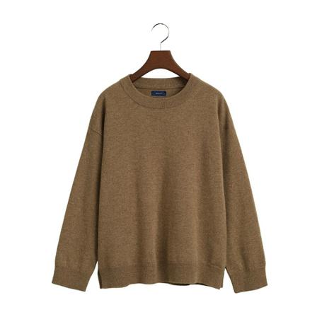 Gant, Round-neck Knitwear Bruin, Dames, Maat:XL