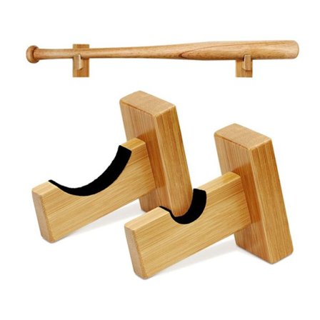 Beholder for baseballtre i horisontal posisjon - Håndlaget solidt tre med filtfor og veggmontert