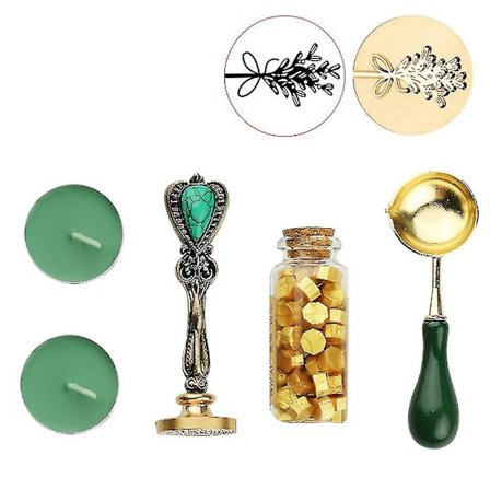 Brannlakk Forsegling Voks Stempelsett, Forsegling Messing Stempel Gaveeske Sett For Bryllup Invitasjon Brev Emballasje