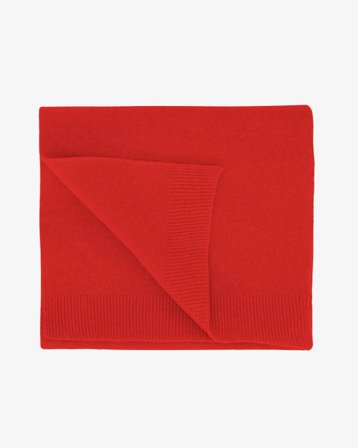 Merino Wool Scarf - Red Tangerine - Male - One Size