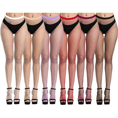 6-pack High Waist Tights Nettstrømper Høye lårsokker