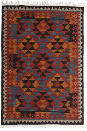 Kelim Isparta 160X230 Rust Red/Blue Wool Rug