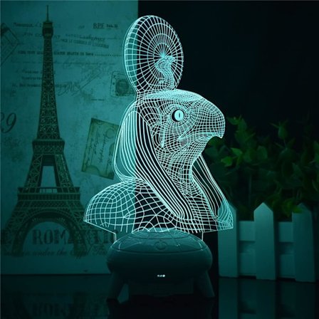 Egyptin Horus-faaraon hahmo 3D-illuusiolamppu 3D-pöytälamppu, 16 väriä vaihtuvia akryyli LED-yövaloja lapsille syntymäpäiville/lomille/joululahjoiksi 
