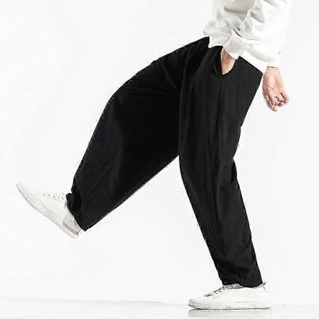 Herre Bomuld og Linned Bukser Harem Bukser Løse Afslappede Strandbukser Bred Ben Stor Størrelse Japansk Streetwear Joggers Mænd