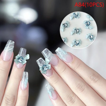 Bowknot Tie Nail Art Diamond Rhinestones Manicure Decor smykker
