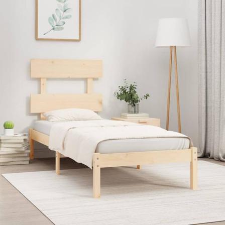 Vidaxl Sängram Massivt Trä 75x190 Cm Brun