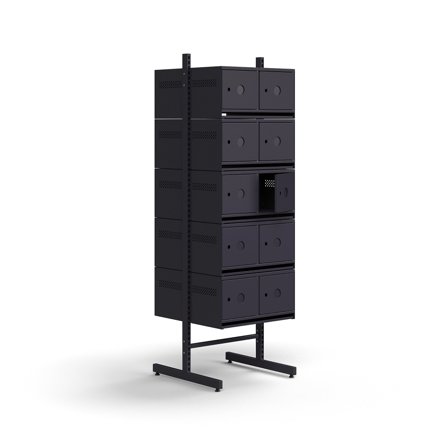 Schuhschrank ENTRY, Unterschrank, 20 Metalltüren für Etiketten, 1800x600x600 mm, anthrazit